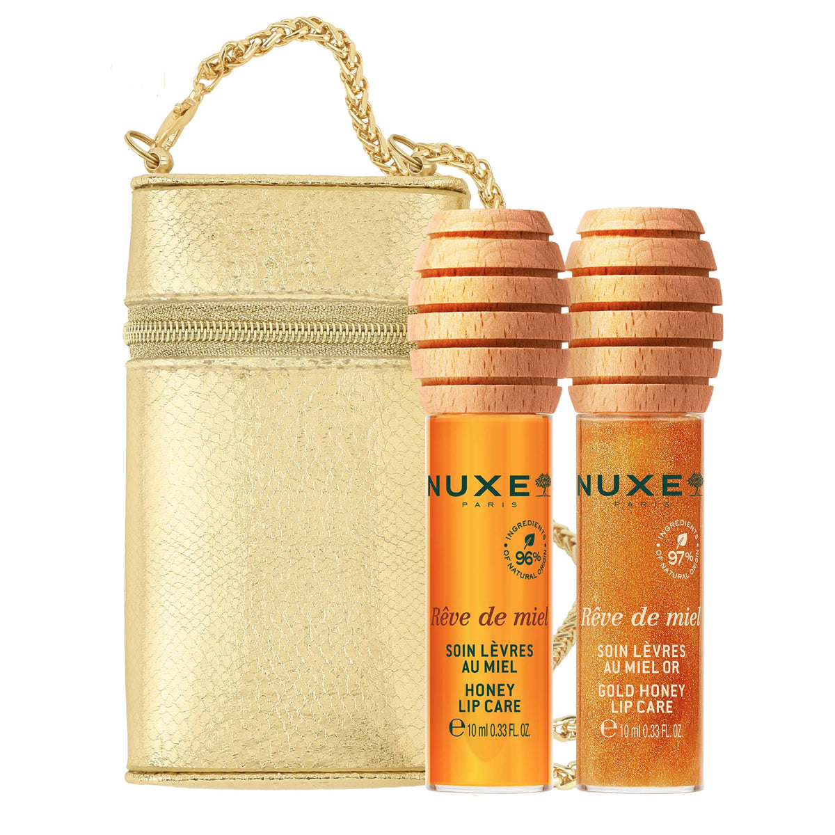 Lippenpflege-Set mit goldenem Etui